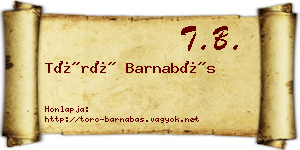 Törő Barnabás névjegykártya